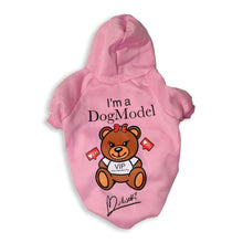 Kapuzenpullover - für Hunde - rosa - Bär - Streetwear